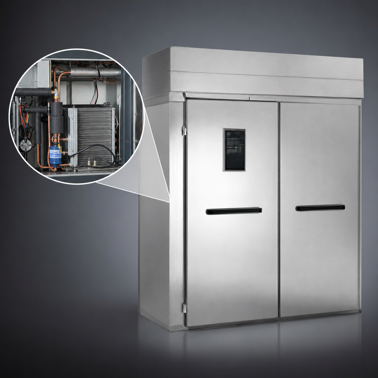 Product image #4 for Baxter RPW2E Double Wide 2-Section Roll-In Retarder/Proofer Cabinet, 100.5-Inch Deep, Electric Heat, Remote Refrigeration, Open Floor