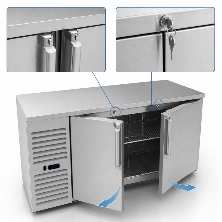 Product image #4 for Krowne 60-Inch Two-Section Low-Profile Refrigerated Back Bar Cooler
