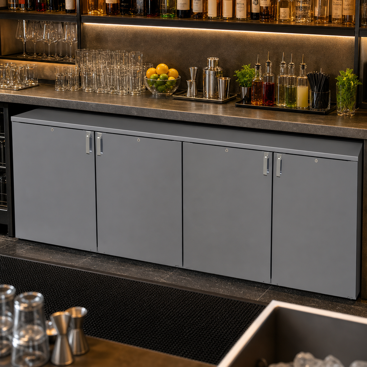 Product image #4 for Glastender C1RB96 One-Zone Remote Bar Profile Back Bar Cooler, 96 Inch Wide, 4-Section