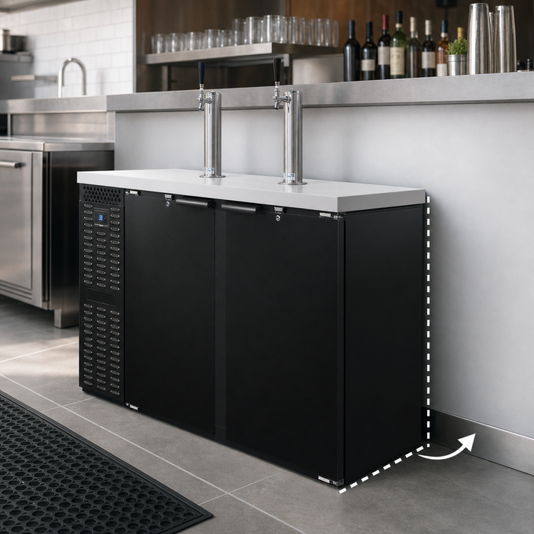 Product image #4 for Continental Refrigerator KC59SN 59-Inch Two-Tap Flat Top Shallow Depth Keg Cooler