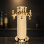 Thumbnail image #4 for Micro Matic USA DS-243-PVDKR 3-Faucet Glycol-Cooled Countertop Column Draft Beer Tower, PVD Brass Finish