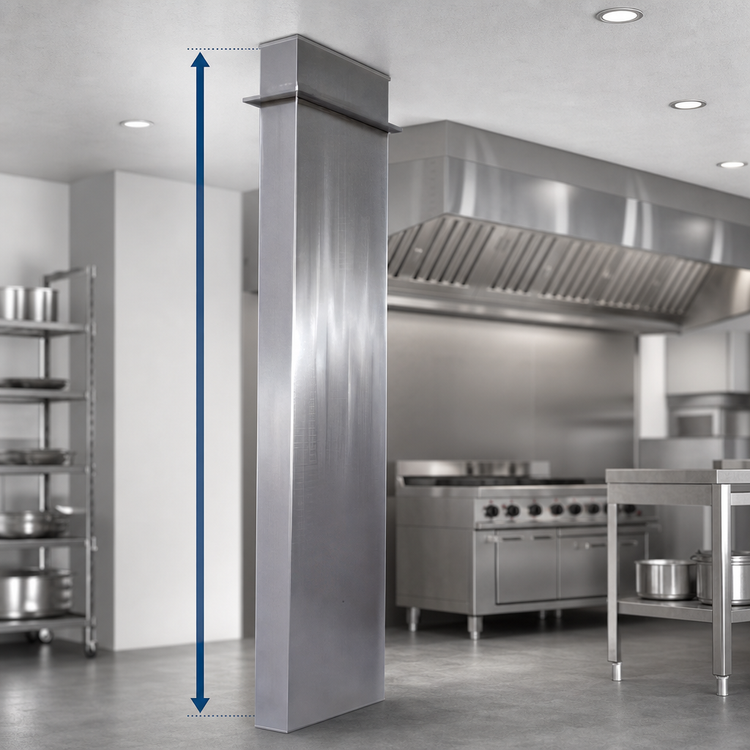 Product image #4 for Advance Tabco 60-Inch Stainless Steel Ventilation Riser with Adjustable Ceiling Trim Collar