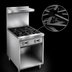 Thumbnail image #4 for Comstock-Castle F32 24-Inch 4-Burner Gas Range with Open Front Cabinet Base and High Back Riser Shelf
