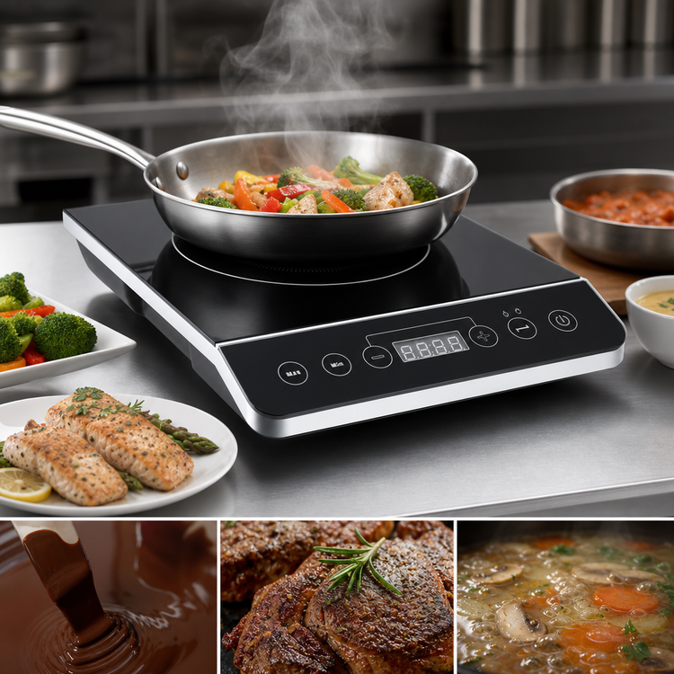 Product image #4 for Commercial Single Burner Countertop Induction Cooker with 11-1/2 x 11-1/2 Inch Cooking Surface