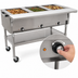 Thumbnail image #4 for Portable Electric Hot Food Table, 51-Inch Wide, with 3 Dry Wells, Open Base, and Cutting Board