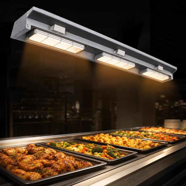 Product image #4 for Hatco Ultra-Glo 66-Inch Lighted Double Ceramic Infrared Strip Heat Lamp Food Warmer