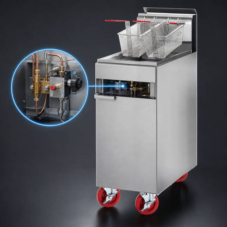Product image #4 for American Range AF-50 Floor Model Gas Tube Fryer, 50 lb Capacity