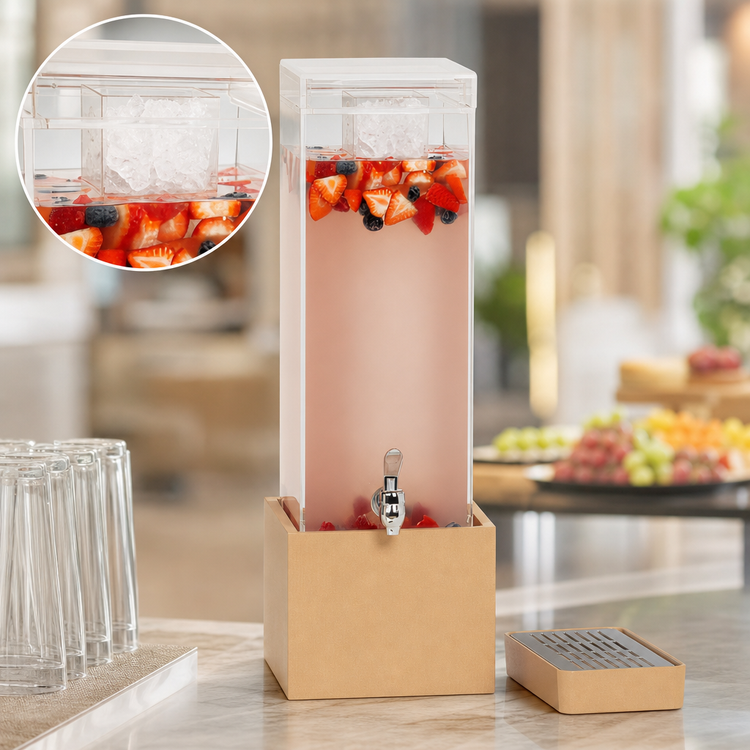 Product image #5 for Cal-Mil Renew 3 Gallon Countertop Beverage Dispenser with Ice Chamber and Drip Tray