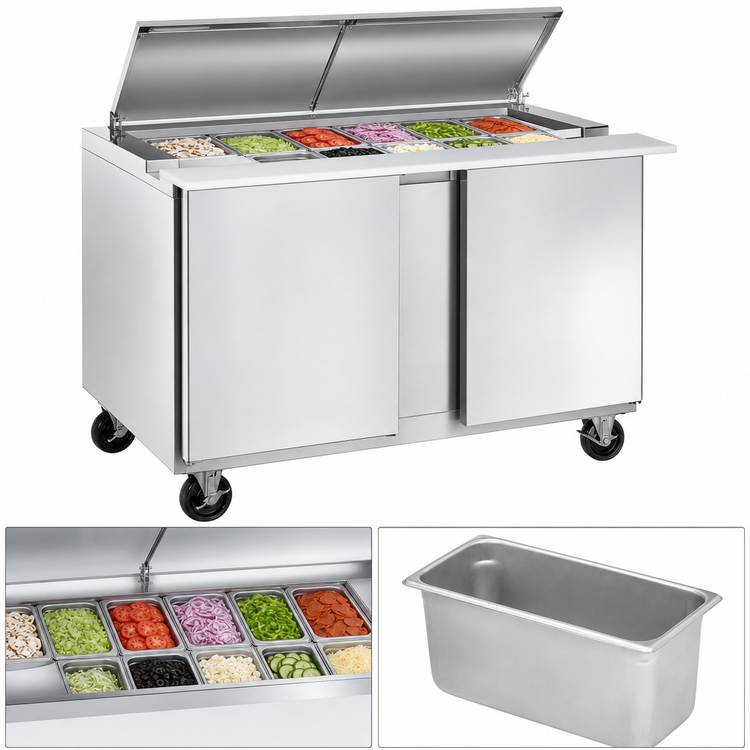 Product image #4 for Traulsen Dealer's Choice UST Series 48-Inch Two-Section Mega Top Compact Prep Table Refrigerator