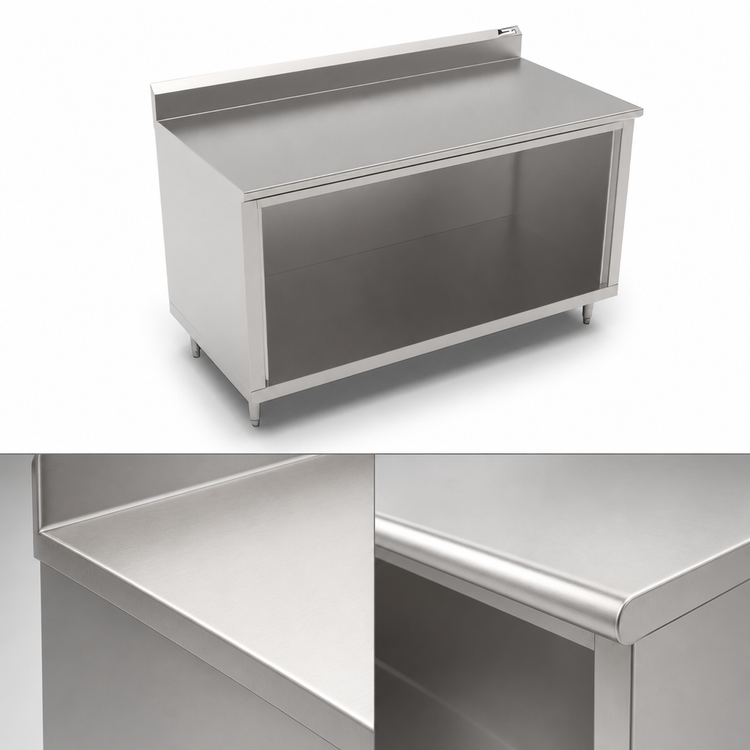 Product image #4 for John Boos Open Front Stainless Steel Work Table Cabinet Base, 48 x 30 Inches, 5-Inch Backsplash