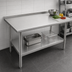 Thumbnail image #4 for John Boos Stallion 84 Inch x 30 Inch Stainless Steel Work Table with 1-1/2 Inch Rear Up-Turn and Adjustable Undershelf