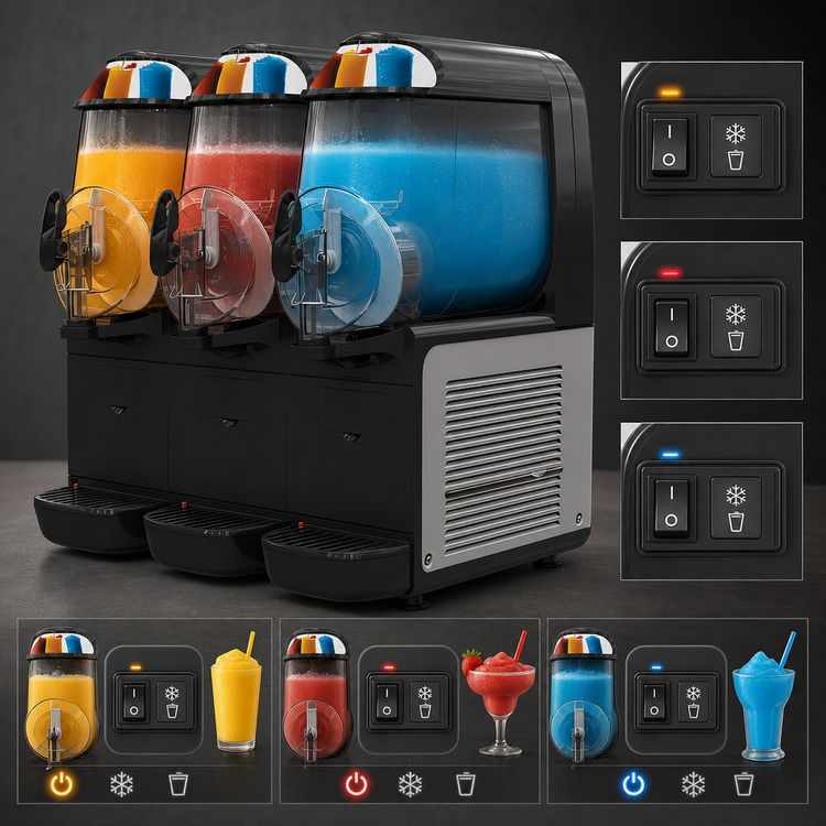 Product image #4 for Vollrath VCBF168-37 Triple-Bowl 10-Liter Frozen Beverage / Granita Countertop Dispenser