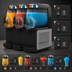 Thumbnail image #4 for Vollrath VCBF168-37 Triple-Bowl 10-Liter Frozen Beverage / Granita Countertop Dispenser