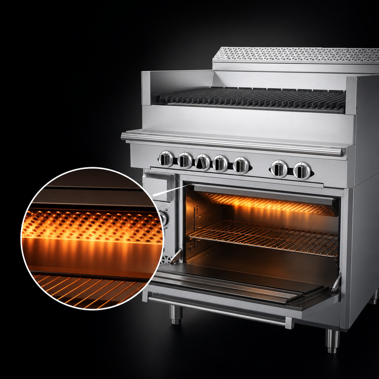 Product image #4 for Garland Cuisine 36-Inch Natural Gas Charbroiler Range with Convection Oven and Underfired Broiler