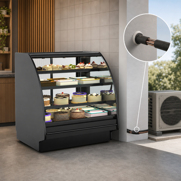 Product image #4 for Fusion® Curved Refrigerated Service Case with Lift-Up Front Glass and Remote DX Refrigeration, 62-7/8" W