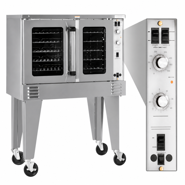 Product image #4 for Southbend Platinum Bakery Depth Single Deck Electric Convection Oven, 7.5 kW, Standard Controls, Dependent Glass Doors