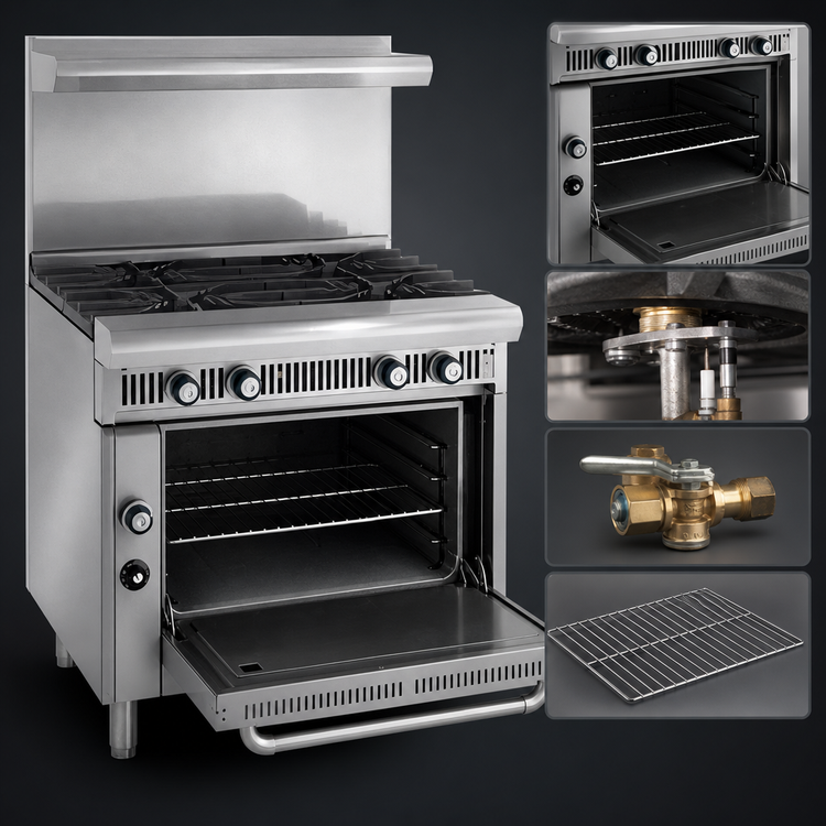 Product image #4 for Imperial Spec Series 36-Inch Heavy Duty Gas Range with 4 Open Burners and Standard Oven