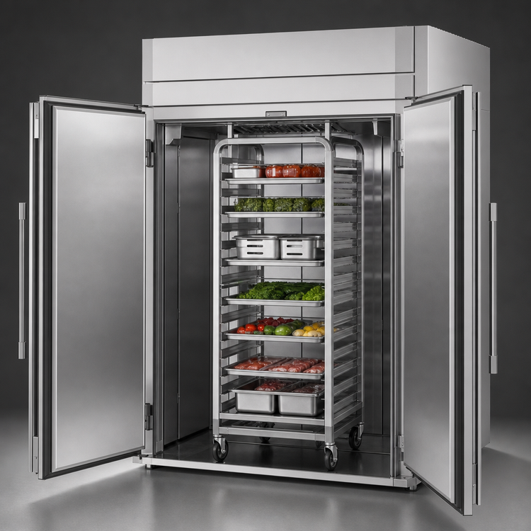 Product image #4 for Victory UltraSpec V-Core Roll-Thru Freezer, 2-Section, Self-Contained