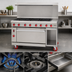 Thumbnail image #4 for American Range 48-Inch Green Flame Gas Range with 12-Inch Manual Griddle, 6 Open Burners, Standard Oven, and Storage Base