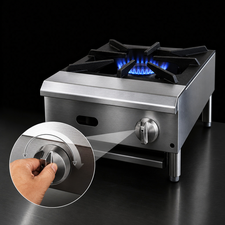 Product image #4 for Supreme Restaurant Series 12-Inch Countertop Gas Hot Plate with 1 Open Burner
