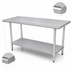 Thumbnail image #4 for Advance Tabco Special Value 84 Inch x 30 Inch Flat Top 430 Stainless Steel Economy Work Table with Adjustable Undershelf