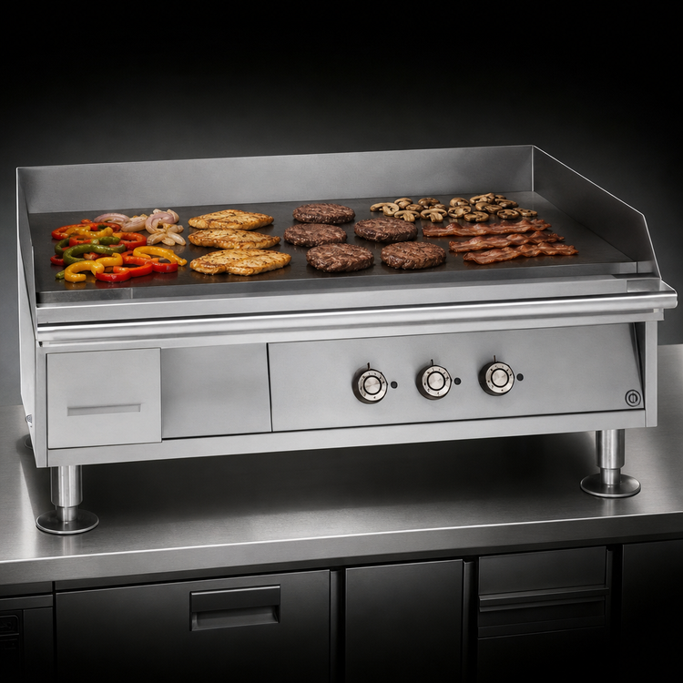 Product image #4 for Lang® Marine Heavy Duty Electric Countertop Griddle, 72-Inch W x 23-Inch D Cooking Surface