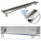 Thumbnail image #4 for John Boos URN24 24-Inch Drop-In Stainless Steel Urn Trough with Sloping Pan, Removable Grate, and 1-1/4-Inch OD Drain