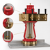 Thumbnail image #4 for Glastender Vienna 3-Faucet Polished Brass Air-Cooled Draft Dispensing Tower with Surface-Mount Drain Pan
