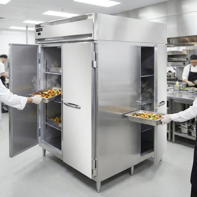 Product image #3 for Continental Refrigerator DL3WE-SS-PT Designer Line Extra Wide Three-Section Pass-Thru Heated Holding Cabinet