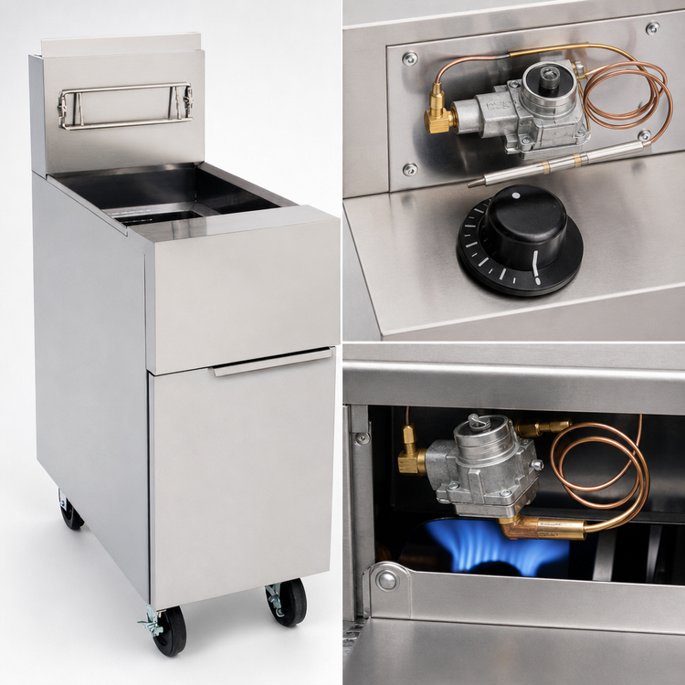 Product image #4 for Dean GF Value 40 lb Open-Pot Gas Floor Fryer with Millivolt Controls