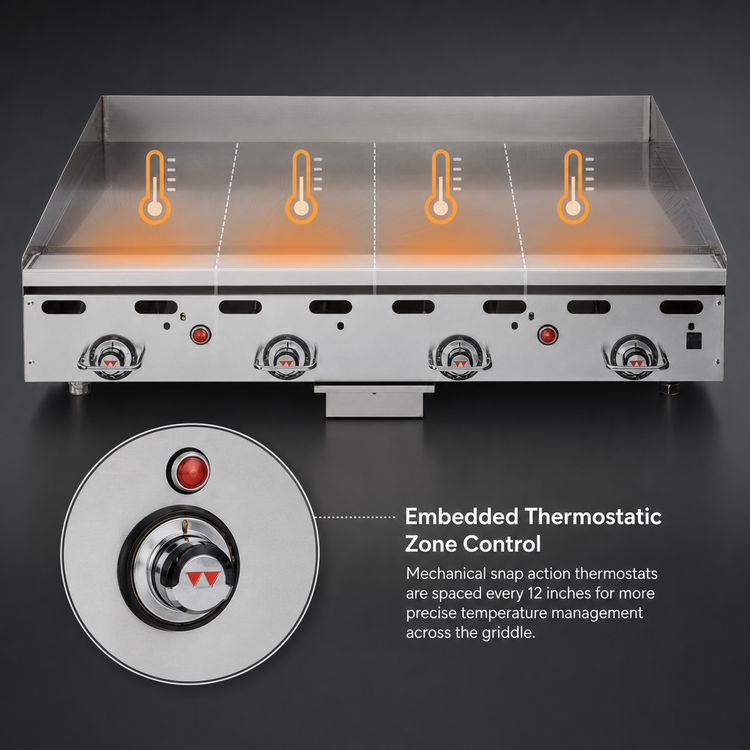 Product image #4 for Vulcan MSA60 Heavy Duty Countertop Gas Griddle with 60-Inch x 24-Inch Cooking Surface