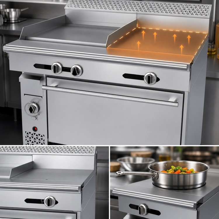 Product image #4 for Garland Cuisine Series Heavy Duty 36-Inch Natural Gas Combination Top Range with Thermostatic Griddle, Hot Top, and Convection Oven