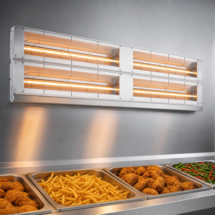Product image #4 for Hatco Glo-Ray Lighted Double Infrared Strip Heater, 24 Inch Wide, Aluminum, 1.12 kW