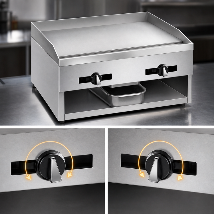 Product image #4 for Comstock-Castle 24-Inch Countertop Gas Griddle with Manual Controls and Stainless Steel Front & Sides