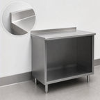 Thumbnail image #4 for Eagle Group Spec-Master UOB24120SE Underbar Work Table, Open-Front Cabinet Base, 120W x 24D, 304 Stainless Steel Top