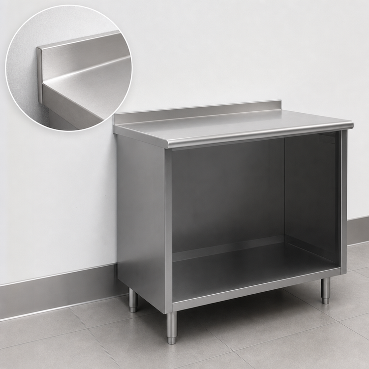 Product image #4 for Spec-Master Underbar Cabinet Base Work Table with Open Front, 120W x 24D, 304 Stainless Steel Top