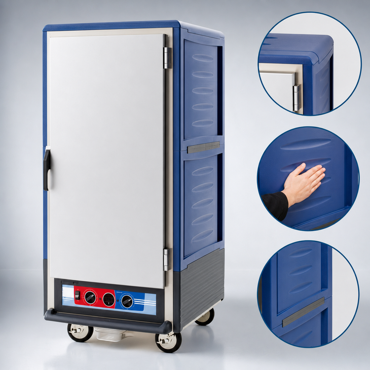 Product image #4 for Metro C5 3 Series Moisture Heated Holding and Proofing Cabinet, 3/4 Height, Mobile, Blue