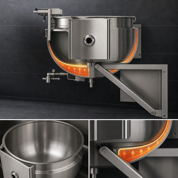 Product image #4 for Legion TWSWT-40 Direct Steam 40 Gallon Tilting Full-Jacketed Wall-Mount Kettle
