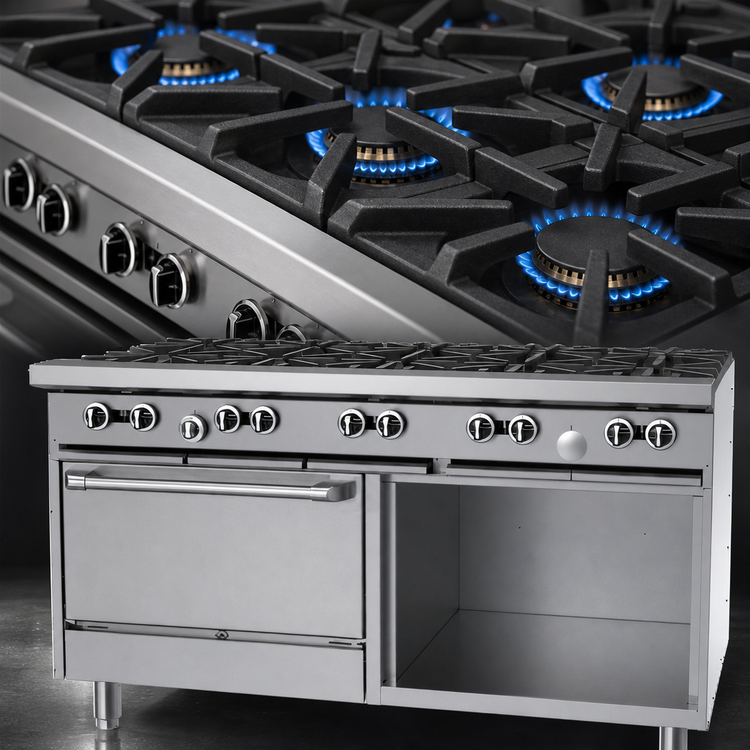 Product image #4 for Garland G Starfire Pro Series 60-Inch Gas Restaurant Range with 10 Open Burners, Standard Oven, and Storage Base