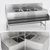 Thumbnail image #4 for Spec-Bar 3-Compartment Stainless Steel Underbar Sink Unit with Left & Right Drainboards, 60 Inch x 24 Inch