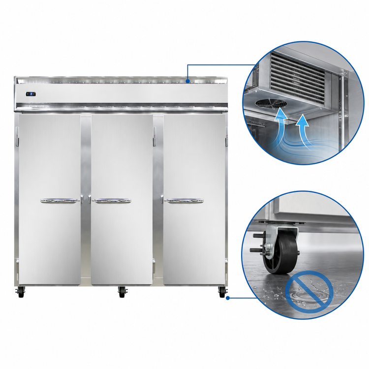 Product image #4 for Continental Refrigerator 3FSNSS Three-Section Shallow Depth Reach-In Freezer