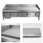 Thumbnail image #4 for Serv-Ware SMGS-48 48-Inch Natural Gas Manual Griddle with 4 Burners, 3/4-Inch Plate, Stainless Steel Front and Sides