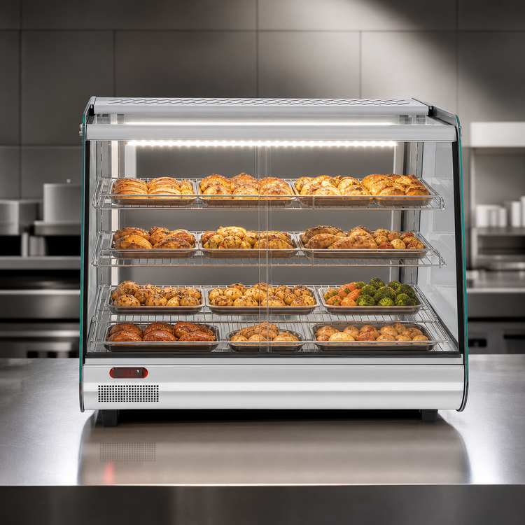 Product image #5 for Full-Service Countertop Heated Food Display Case with Sliding Glass Doors, 33.1 Inch Wide, 5.6 Cu. Ft.