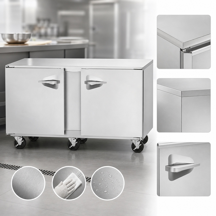 Product image #4 for Dealer's Choice Compact 60-Inch 2-Section Undercounter Reach-In Freezer