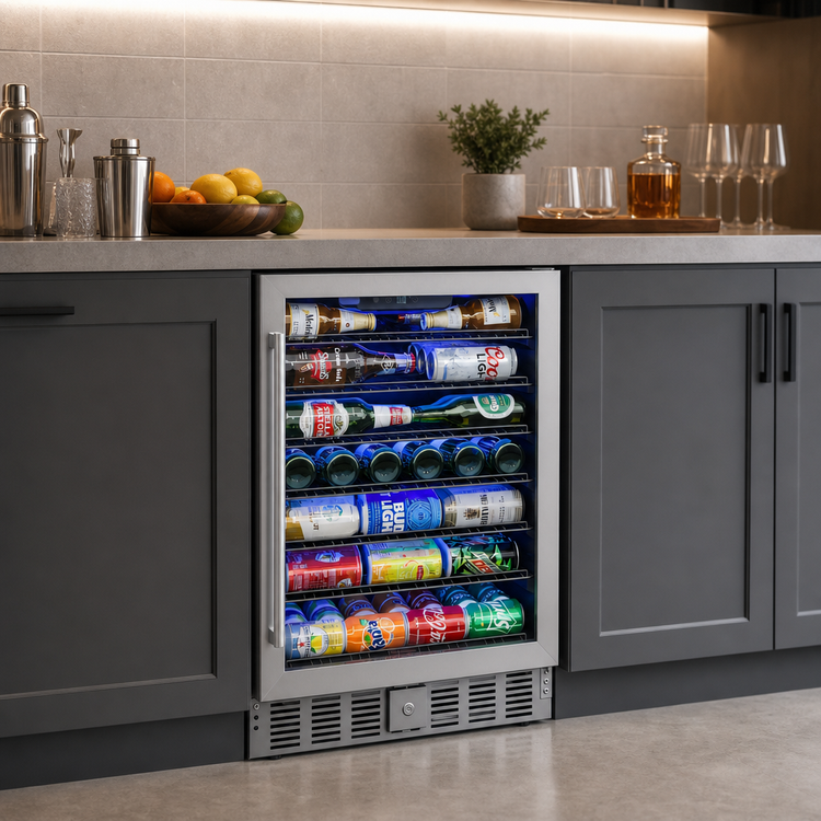 Product image #4 for KoolMore 5.1 Cu. Ft. Built-In Undercounter Glass Door Beverage Refrigerator