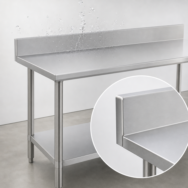 Product image #4 for Duke Standard Series 16-Gauge 400-Series Stainless Steel Work Table with 5-Inch Riser and Stainless Undershelf, 30 x 84 Inches