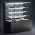 Thumbnail image #4 for Reveal® Freestanding Full-Service Non-Refrigerated Pastry Display Case with 3 Glass Shelves