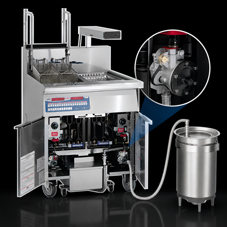 Product image #4 for Imperial Open Pot Gas Floor Fryer with Built-In Filter System, 50 lb Capacity, Electronic Thermostat