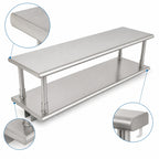 Thumbnail image #4 for Eagle Group PTS-1848-2 48-Inch W x 18-Inch D 304 Stainless Steel Wall-Mount Pass-Thru Shelf with Overshelf