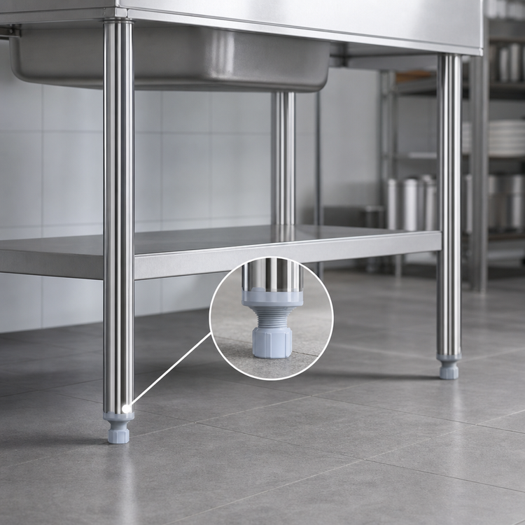 Product image #4 for Galvanized Steel Sink Legs with Adjustable Plastic Feet, 19-Inch H, Set of 4